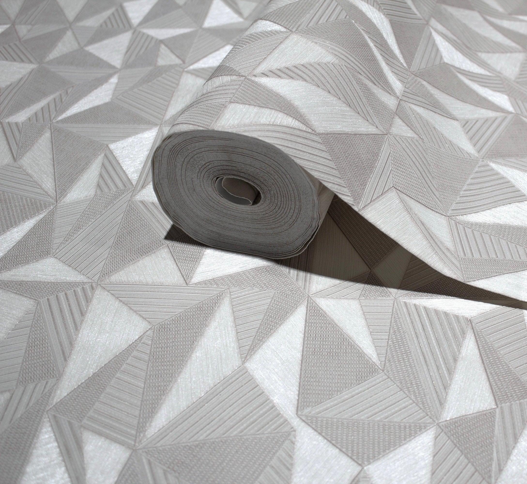 Adawall Wallpaper Store in Houston White Geometric Triangle Wallpaper ...