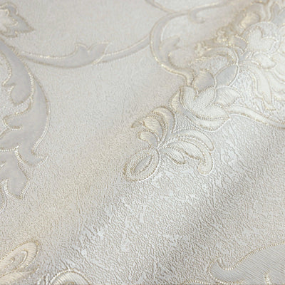 white Italian Damask Embossed Wallpaper, Sparkling Neutral Colors Luxury Wallcovering - Adawall -Houston Wallpaper Store - Walcoverings, Curtains & Wall Panels