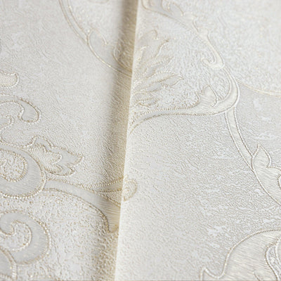 white Italian Damask Embossed Wallpaper, Sparkling Neutral Colors Luxury Wallcovering - Adawall -Houston Wallpaper Store - Walcoverings, Curtains & Wall Panels