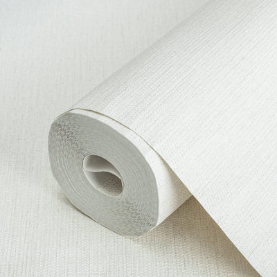 White Jute Basket Weave Textured Wallpaper, Solid Color Modern Plain Wallcovering - Adawall -Houston Wallpaper Store - Walcoverings, Curtains & Wall Panels