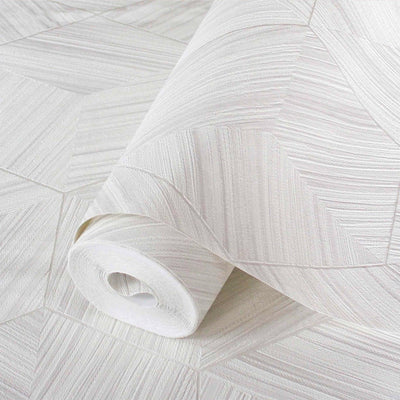 White Large Hexagon Embossed Wallpaer, Elegant Geometric Shapes Honeycomb Wallcovering - Adawall -Houston Wallpaper Store - Walcoverings, Curtains & Wall Panels