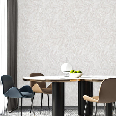 White Large Hexagon Embossed Wallpaer, Elegant Geometric Shapes Honeycomb Wallcovering - Adawall -Houston Wallpaper Store - Walcoverings, Curtains & Wall Panels