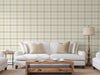 White Large Plaid Textured Wallpaper, Tartan Fabric Pattern Classical Modern Non-Pasted Wallcovering - Adawall -Houston Wallpaper Store - Walcoverings, Curtains & Wall Panels