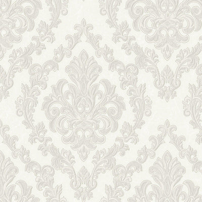 White Luxury Baroque Deep Embossed Wallpaper, Damask Ornate Patterns Sparkling Wallcovering - Adawall -Houston Wallpaper Store - Walcoverings, Curtains & Wall Panels