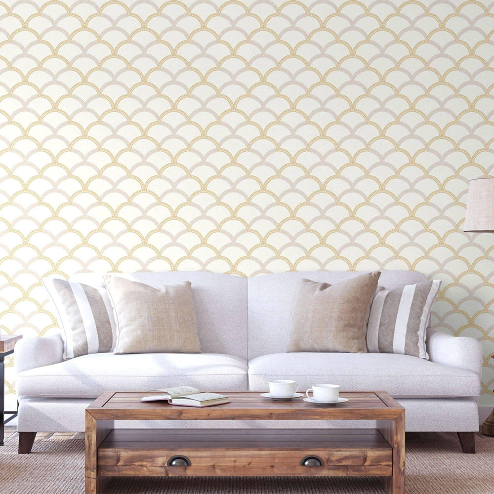 Adawall Wallpaper Store in Houston White Luxury Fish Scale Deep ...