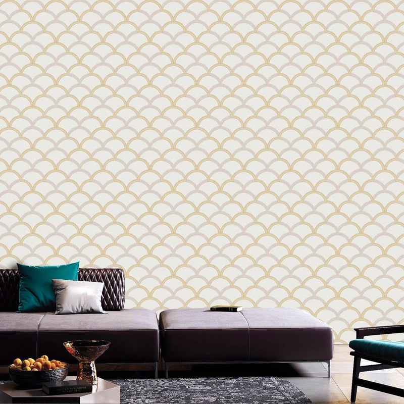 Adawall Wallpaper Store in Houston White Luxury Fish Scale Deep ...