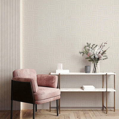 White Modern Geometric Shapes Wallpaper, Embossed Rich Textured Contemporary Wallcovering - Adawall -Houston Wallpaper Store - Walcoverings, Curtains & Wall Panels