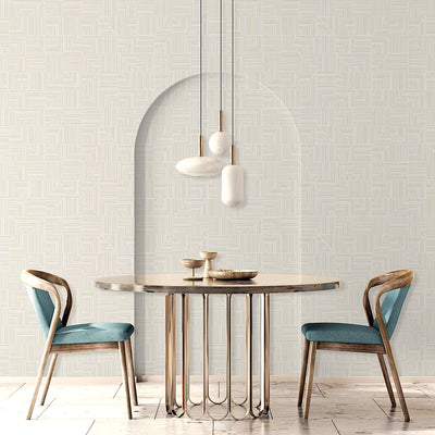 White Modern Geometric Shapes Wallpaper, Embossed Rich Textured Contemporary Wallcovering - Adawall -Houston Wallpaper Store - Walcoverings, Curtains & Wall Panels