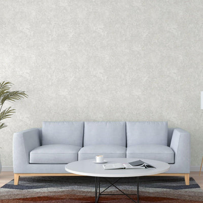 White Rustic Abstract Farmhouse Wallpaper, 3D Embossed Weathered Solid Color Wallcovering - Adawall -Houston Wallpaper Store - Walcoverings, Curtains & Wall Panels