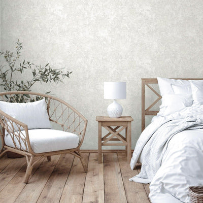 White Rustic Abstract Farmhouse Wallpaper, 3D Embossed Weathered Solid Color Wallcovering - Adawall -Houston Wallpaper Store - Walcoverings, Curtains & Wall Panels