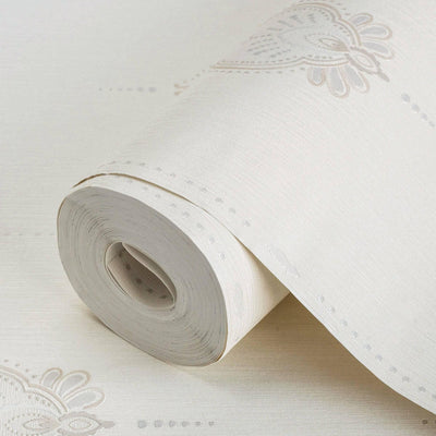 White Stylish Embossed Textured Wallpaper, Modern Ikat Stripeed Wallcovering - Adawall -Houston Wallpaper Store - Walcoverings, Curtains & Wall Panels