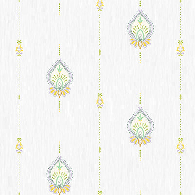 White Stylish Embossed Textured Wallpaper, Modern Vivd Multicolor Ikat Stripeed Wallcovering - Adawall -Houston Wallpaper Store - Walcoverings, Curtains & Wall Panels