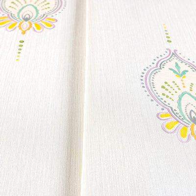 White Stylish Embossed Textured Wallpaper, Modern Vivd Multicolor Ikat Stripeed Wallcovering - Adawall -Houston Wallpaper Store - Walcoverings, Curtains & Wall Panels