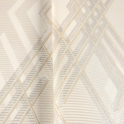 White,Gold Luxurious Argyle Pattern Embossed Wallpaper, Diomand Shape 3D Textured Shimmering - Adawall -Houston Wallpaper Store - Walcoverings, Curtains & Wall Panels