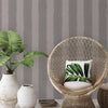 Wide Striped Wallpaper, Rich Textured Wallcovering, Traditional, Gray, Extra Large 114 sq ft Roll, Washable Wall Paper, Home Wall Decor - Walloro High End Wallcoverings & More