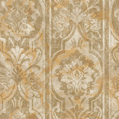 Yellow Washed Distressed Wallpaper, Rich Damask Textured Wallcovering, Large 114 sq ft Roll, Washable, Rusted Effect, Abstract Wallpaper - Adawall -Houston Wallpaper Store - Walcoverings, Curtains & Wall Panels